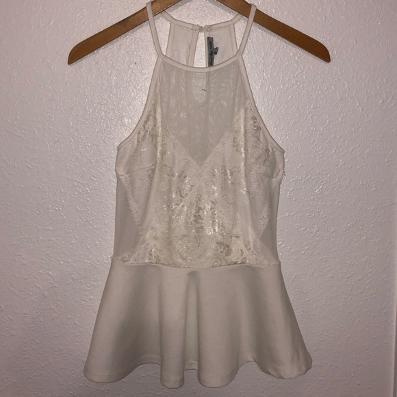 Charlotte Russe White Peplum Top - Picture 1 of 6